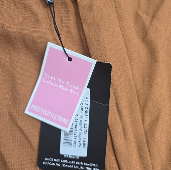 Pretty Little Thing Palazzo Satin Pants Women Sz 22 Plus Orange Wide Leg… - Picture 5 of 12